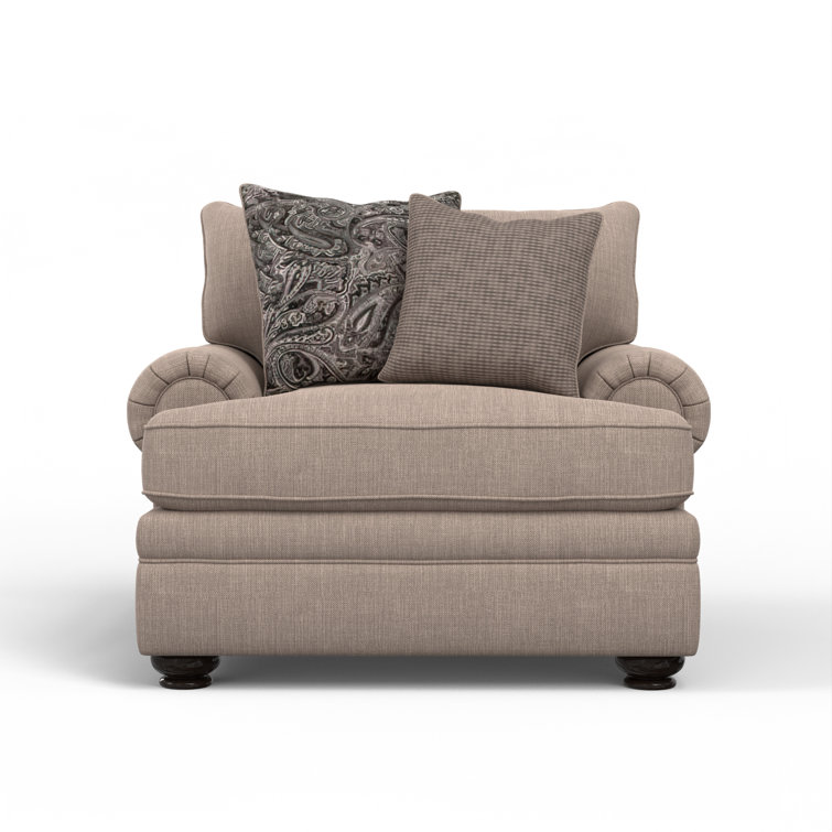 Ashley keereel fabric accent chair and a half with ottoman in online sand